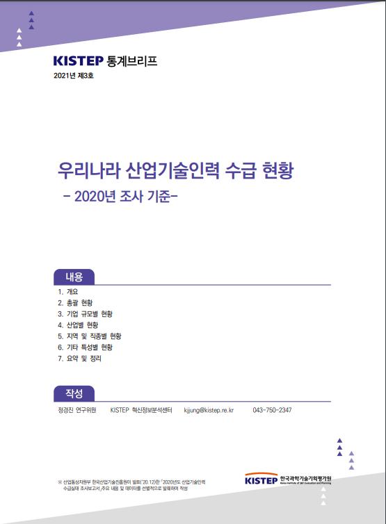 [K-브리프] 2021년 제3호. 우리나라의 산업기술인력 수급 현황