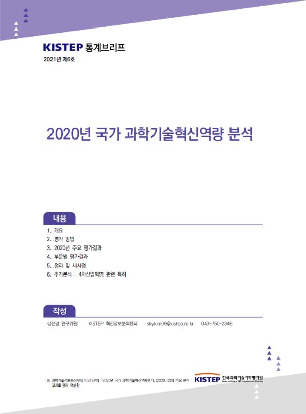 [K-브리프] 2021년 제6호. 2020년 국가 과학기술혁신역량 분석