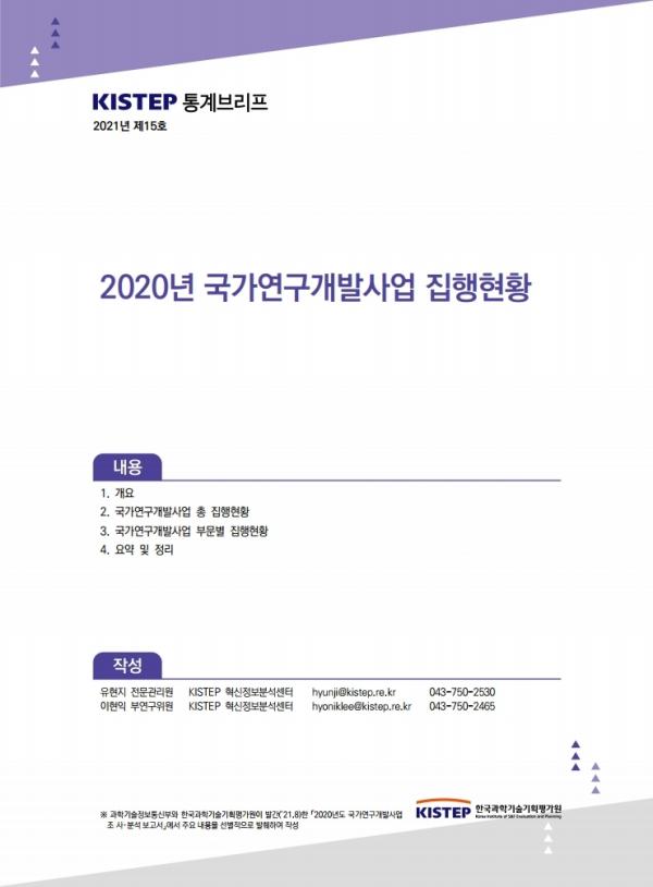 2021년 제15호. 2020년 국가연구개발사업 집행현황