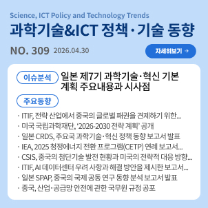 과학기술&ICT 정책·기술 동향 309호 목차: (이슈분석) 일본 제7기 과학기술･혁신 기본계획 주요내용과 시사점 / (주요동향) ITIF, 전략 산업에서 중국의 글로벌 패권을 견제하기 위한 조치 권고 등