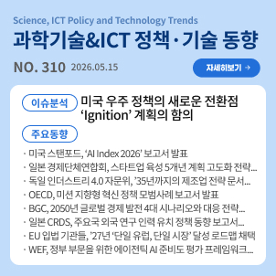 과학기술&ICT 정책·기술 동향 310호 목차: (이슈분석) 미국 우주 정책의 새로운 전환점 ‘Ignition’ 계획의 함의 / (주요동향) 미국 스탠포드, ‘AI Index 2026’ 보고서 발표 등